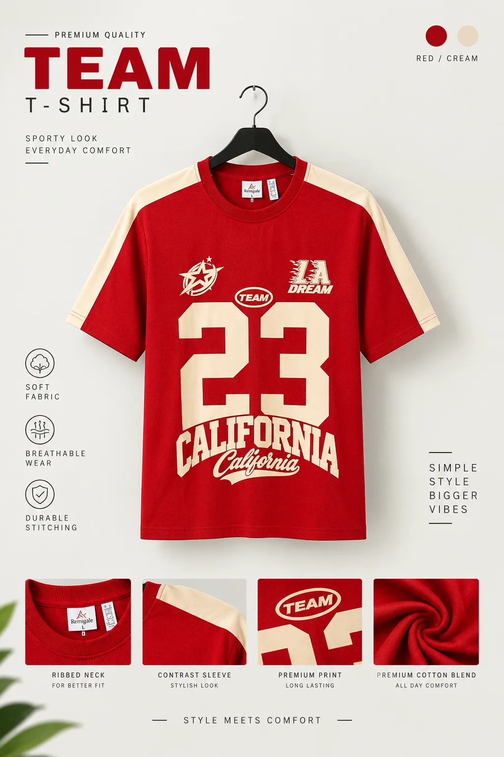 Red California Oversized Tee